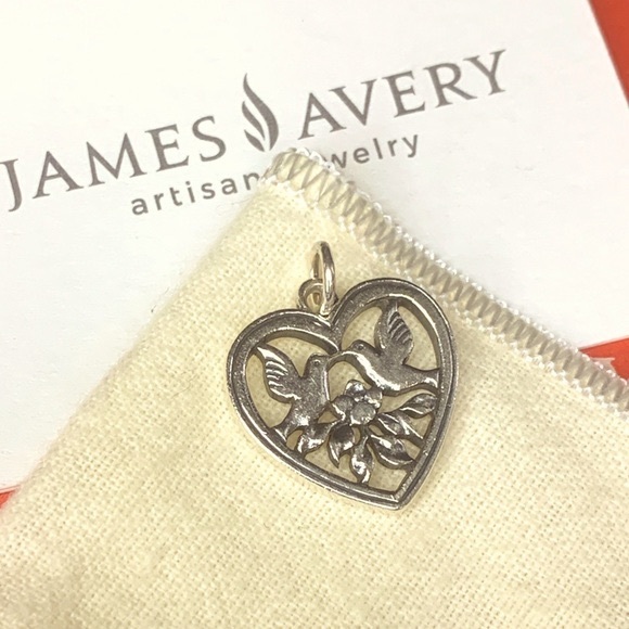 SOLD James Avery RARE Retired Love Birds Floral Heart Charm—loop uncut! - Picture 4 of 5